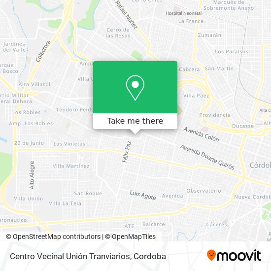 Mapa de Centro Vecinal Unión Tranviarios