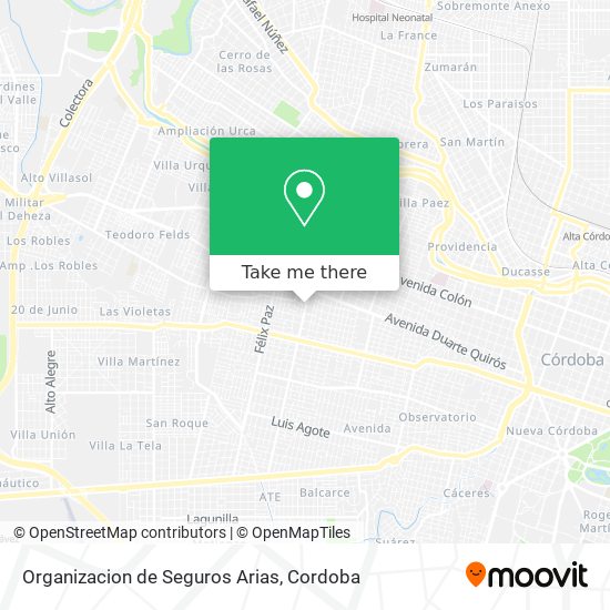 Organizacion de Seguros Arias map