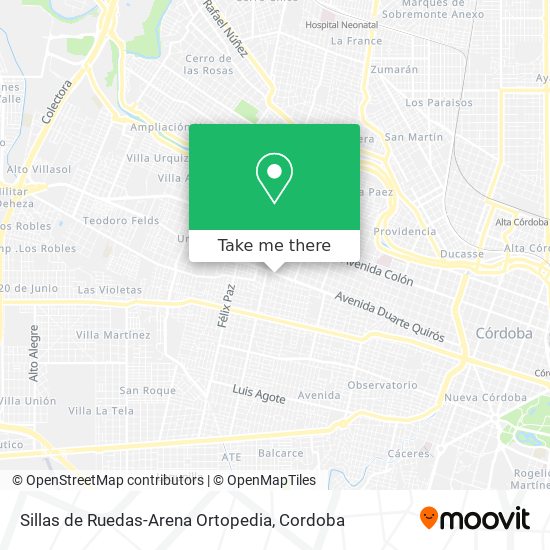 Sillas de Ruedas-Arena Ortopedia map