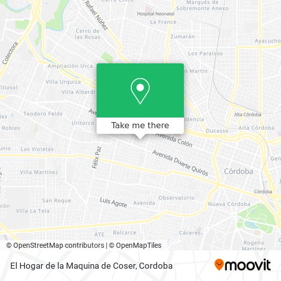 El Hogar de la Maquina de Coser map