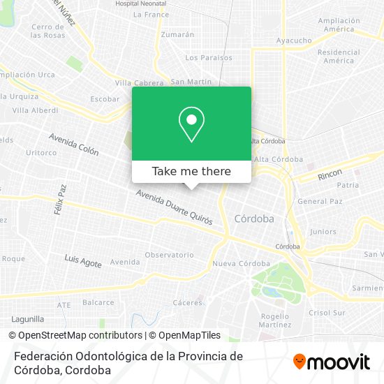 Federación Odontológica de la Provincia de Córdoba map