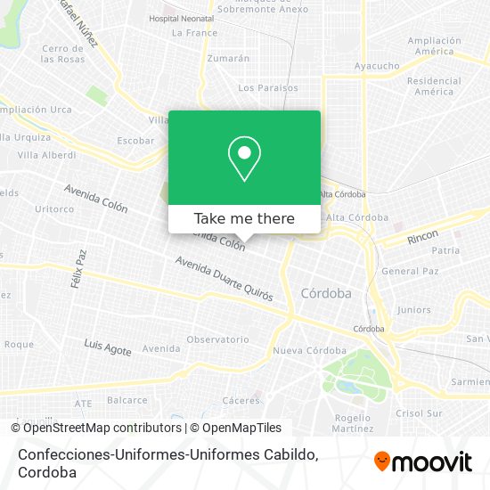 Mapa de Confecciones-Uniformes-Uniformes Cabildo