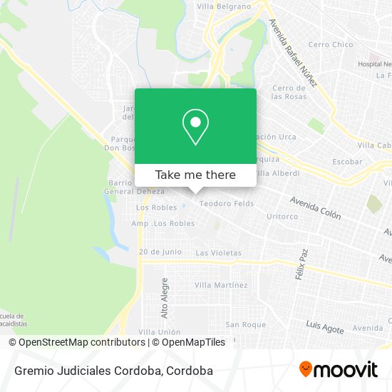 Mapa de Gremio Judiciales Cordoba