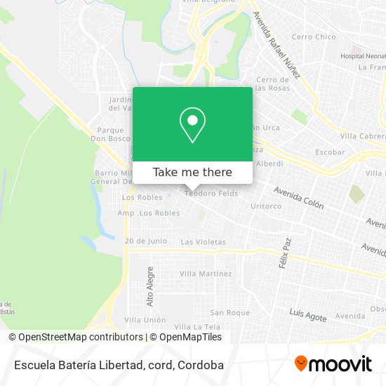 Mapa de Escuela Batería Libertad, cord