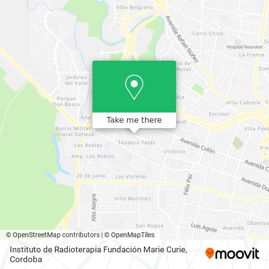 Instituto de Radioterapia Fundación Marie Curie map