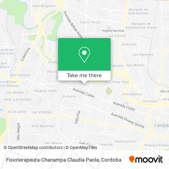 Mapa de Fisioterapeuta-Chanampa Claudia Paola