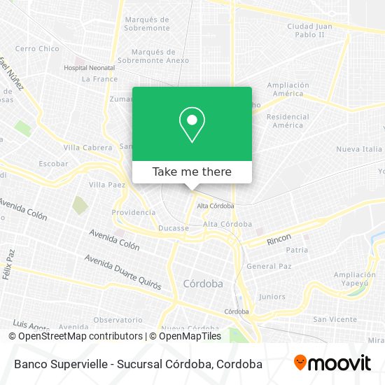 Banco Supervielle - Sucursal Córdoba map