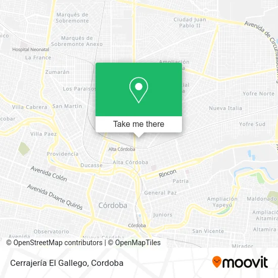 Mapa de Cerrajería El Gallego