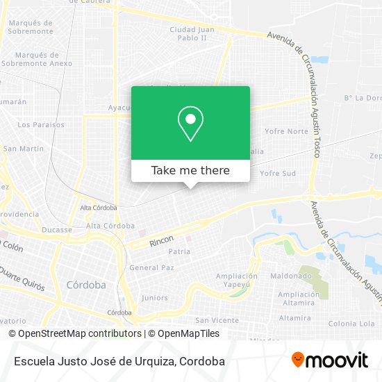 Mapa de Escuela Justo José de Urquiza