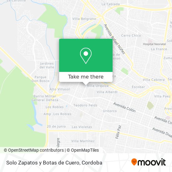 Mapa de Solo Zapatos y Botas de Cuero
