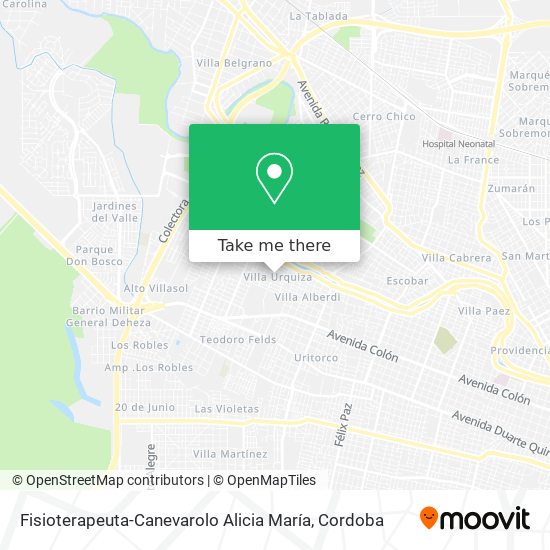 Fisioterapeuta-Canevarolo Alicia María map