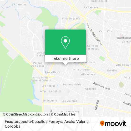 Mapa de Fisioterapeuta-Ceballos Ferreyra Analia Valeria