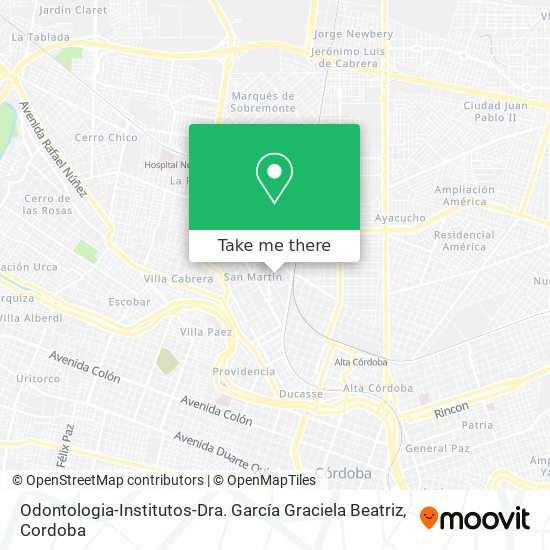 Odontologia-Institutos-Dra. García Graciela Beatriz map