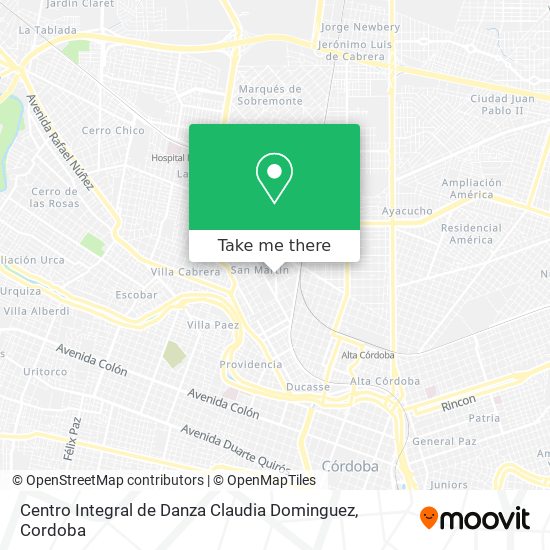 Mapa de Centro Integral de Danza Claudia Dominguez