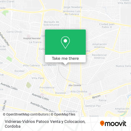 Mapa de Vidrieras-Vidrios Patoco Venta y Colocacion
