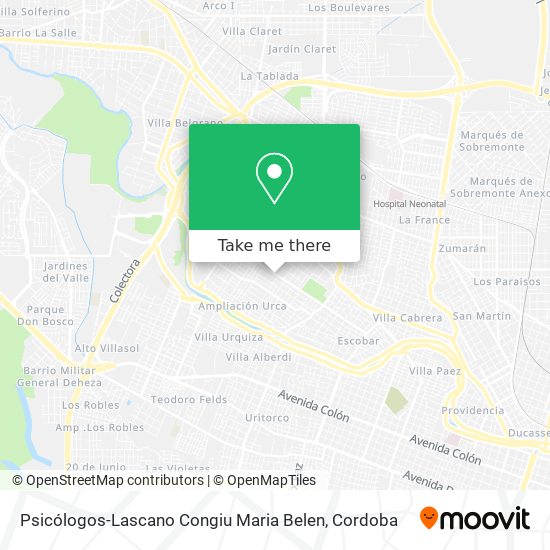 Psicólogos-Lascano Congiu Maria Belen map