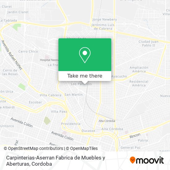 Carpinterias-Aserran Fabrica de Muebles y Aberturas map