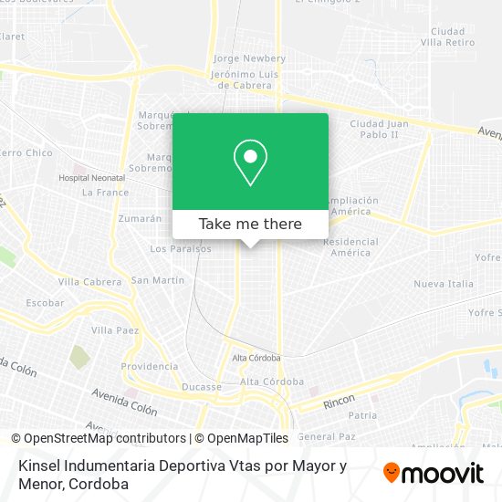 Kinsel Indumentaria Deportiva Vtas por Mayor y Menor map