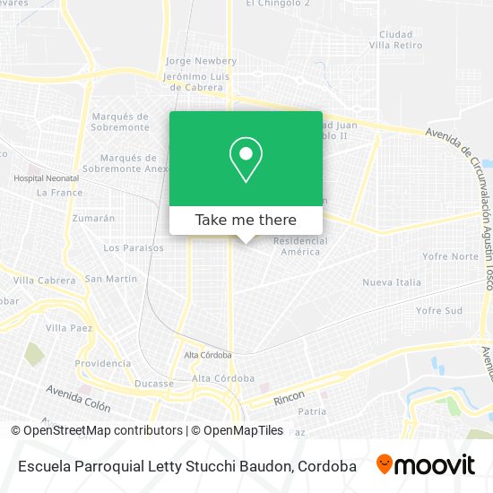 Mapa de Escuela Parroquial Letty Stucchi Baudon