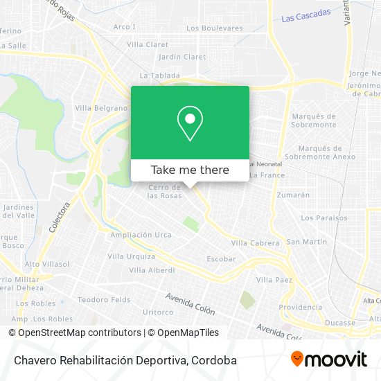 Mapa de Chavero Rehabilitación Deportiva