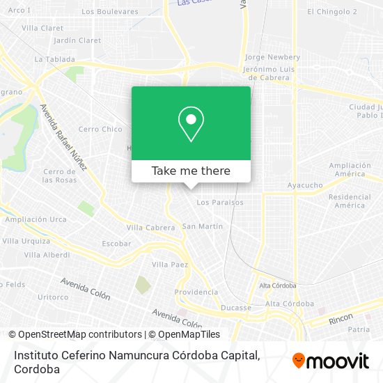 Instituto Ceferino Namuncura Córdoba Capital map