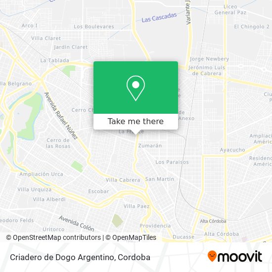 Criadero de Dogo Argentino map