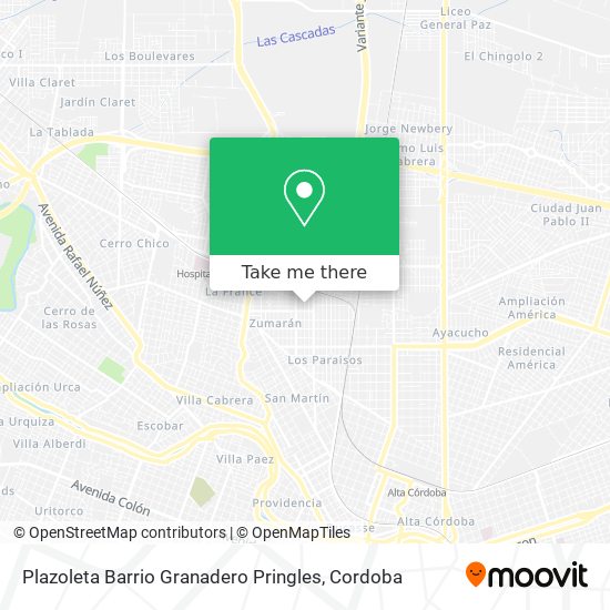 Plazoleta Barrio Granadero Pringles map