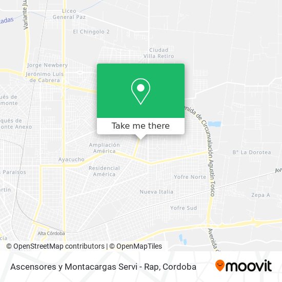Mapa de Ascensores y Montacargas Servi - Rap