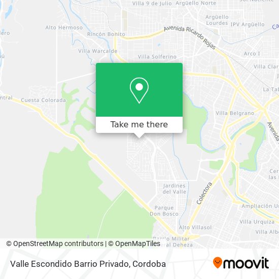 Valle Escondido Barrio Privado map