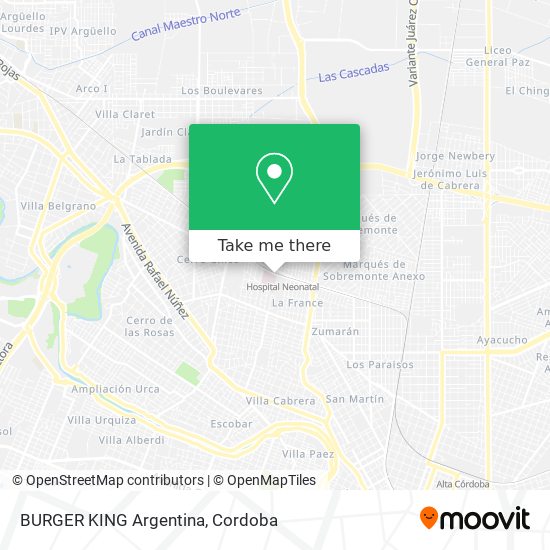 Mapa de BURGER KING Argentina