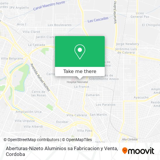 Aberturas-Nizeto Aluminios sa Fabricacion y Venta map