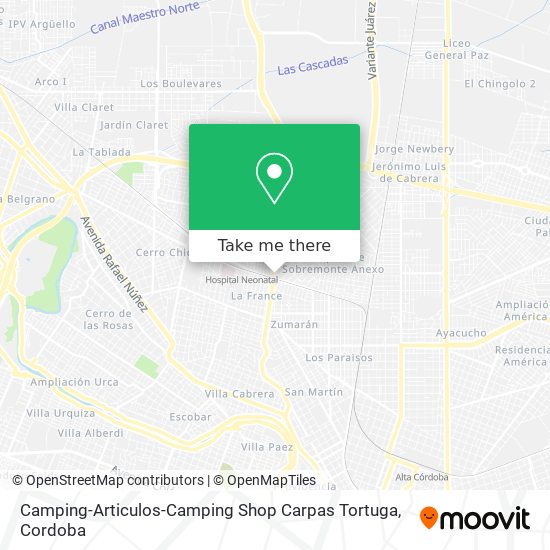 Mapa de Camping-Articulos-Camping Shop Carpas Tortuga