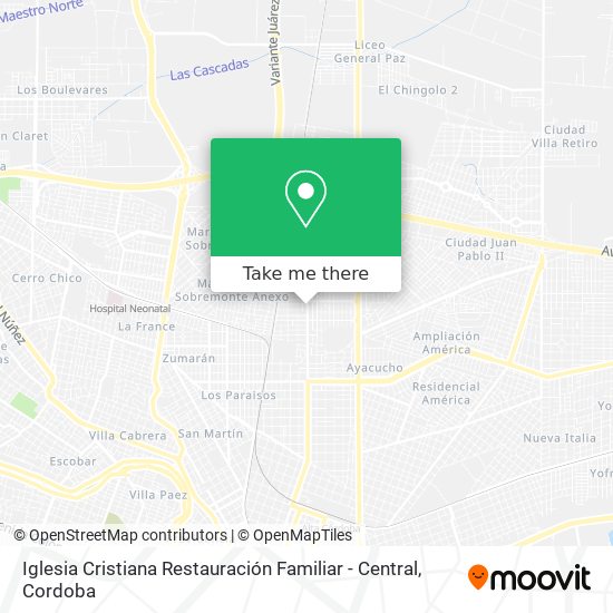 Mapa de Iglesia Cristiana Restauración Familiar - Central