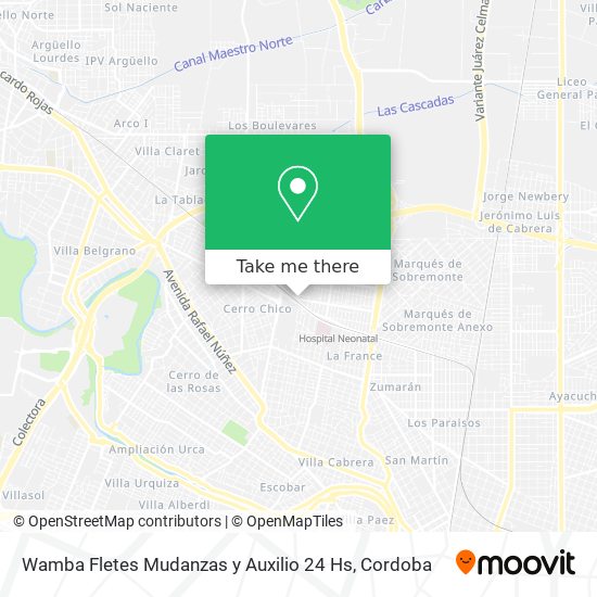 Wamba Fletes Mudanzas y Auxilio 24 Hs map