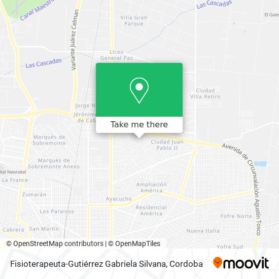 Fisioterapeuta-Gutiérrez Gabriela Silvana map