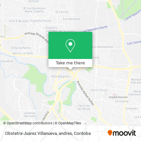 Mapa de Obstetra-Juarez Villanueva, andres