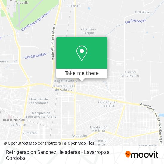 Refrigeracion Sanchez Heladeras - Lavarropas map