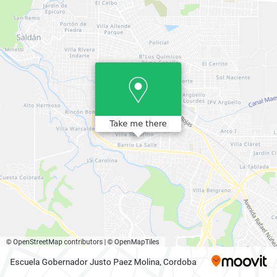 Mapa de Escuela Gobernador Justo Paez Molina