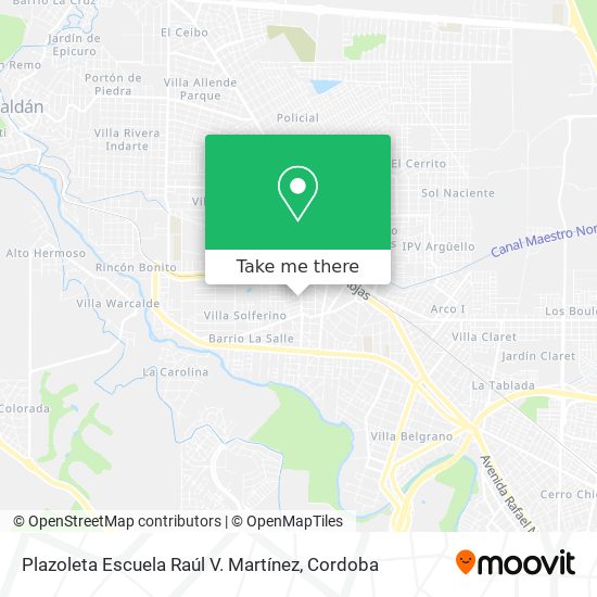 Mapa de Plazoleta Escuela Raúl V. Martínez