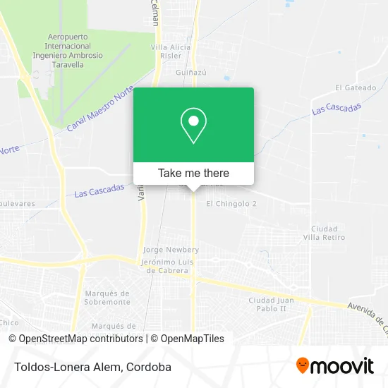 Toldos-Lonera Alem map