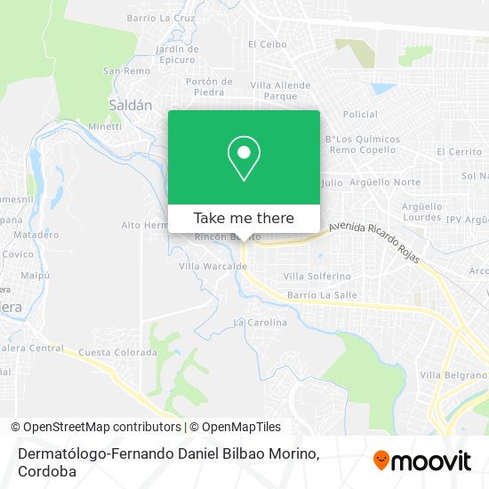 Mapa de Dermatólogo-Fernando Daniel Bilbao Morino