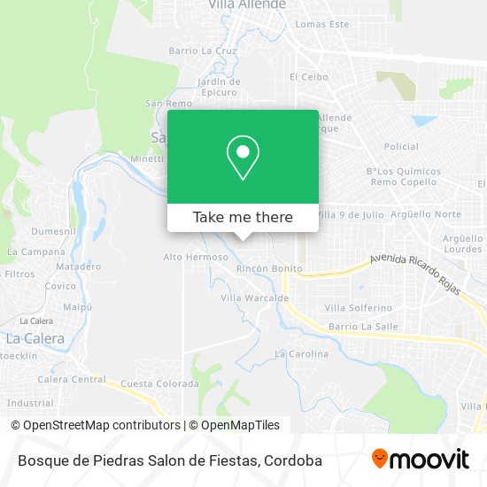Mapa de Bosque de Piedras Salon de Fiestas