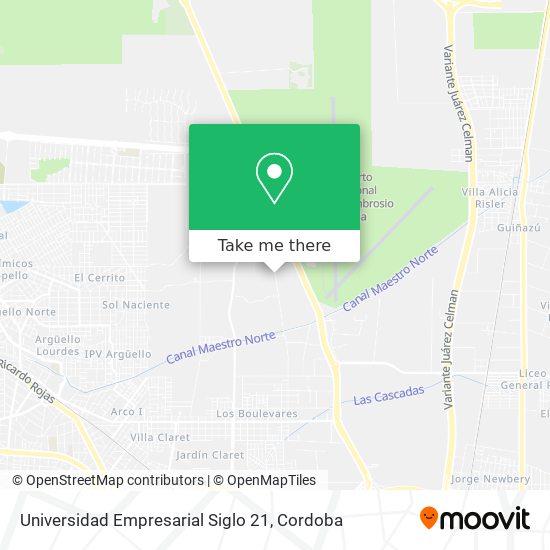 Universidad Empresarial Siglo 21 map