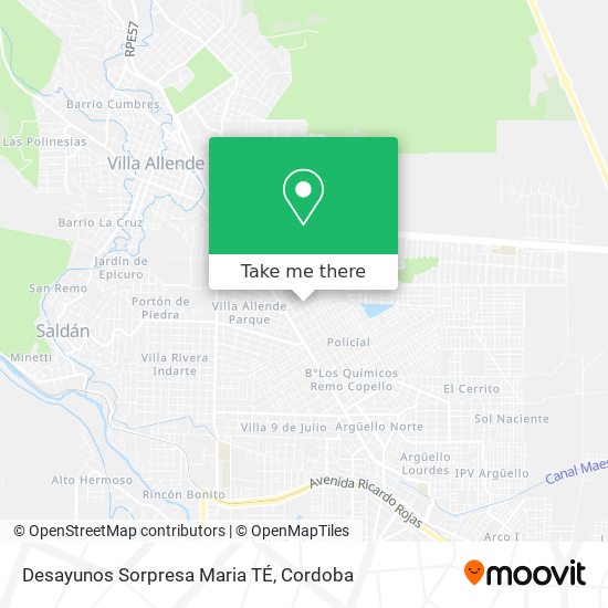 Mapa de Desayunos Sorpresa Maria TÉ