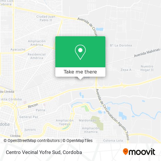 Mapa de Centro Vecinal Yofre Sud