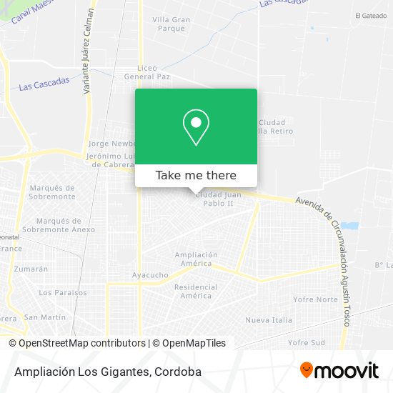 Ampliación Los Gigantes map
