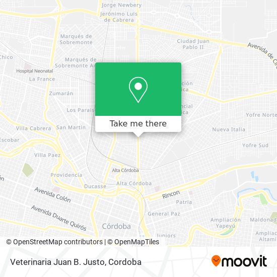 Mapa de Veterinaria Juan B. Justo