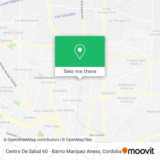 Mapa de Centro De Salud 60 - Barrio Marquez Anexo