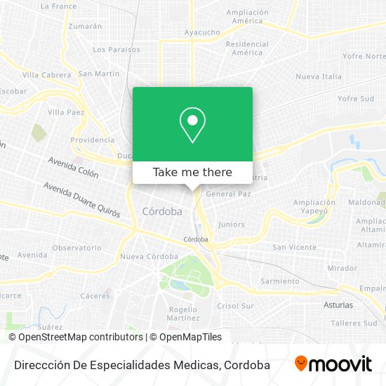 Direccción De Especialidades Medicas map