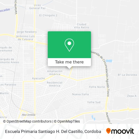 Mapa de Escuela Primaria Santiago H. Del Castillo